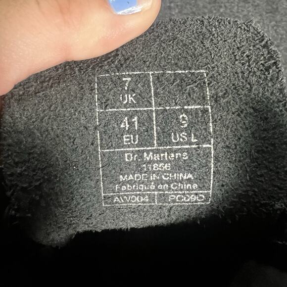 Dr. Martens 11856 Combat Boots Women's 9 Eyelets High Tall Lace Up Boots Black - Picture 7 of 7